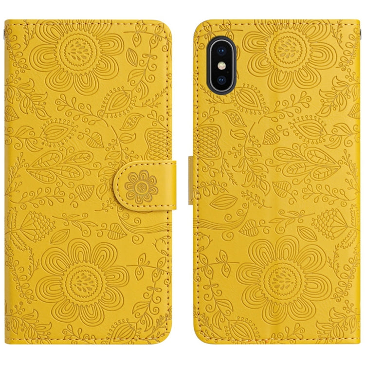 Floral Embossed Pattern Leather Phone Case, For iPhone X / XS, For iPhone XR, For iPhone XS Max, For iPhone 7 Plus / 8 Plus