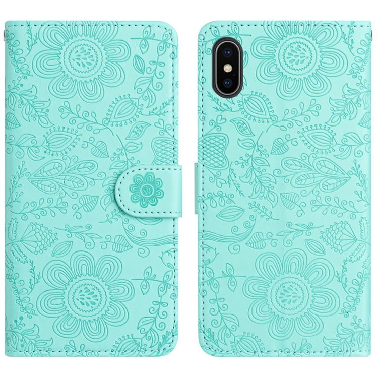 Floral Embossed Pattern Leather Phone Case, For iPhone X / XS, For iPhone XR, For iPhone XS Max, For iPhone 7 Plus / 8 Plus