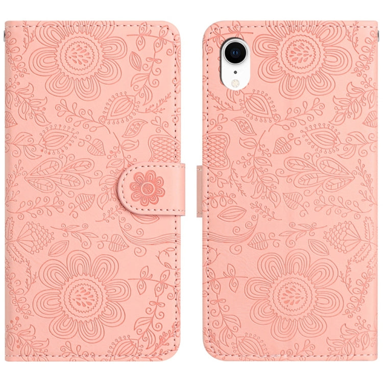 Floral Embossed Pattern Leather Phone Case, For iPhone X / XS, For iPhone XR, For iPhone XS Max, For iPhone 7 Plus / 8 Plus