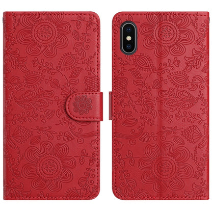 Floral Embossed Pattern Leather Phone Case, For iPhone X / XS, For iPhone XR, For iPhone XS Max, For iPhone 7 Plus / 8 Plus