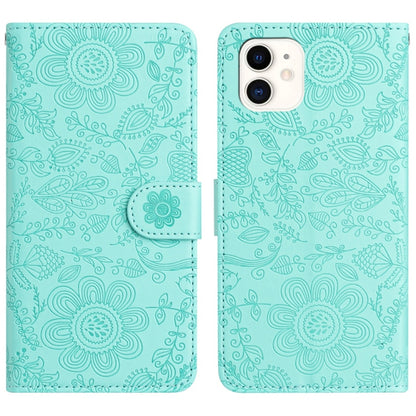 Floral Embossed Pattern Leather Phone Case, For iPhone 12 mini, For iPhone 11 Pro Max, For iPhone 11, For iPhone 11 Pro