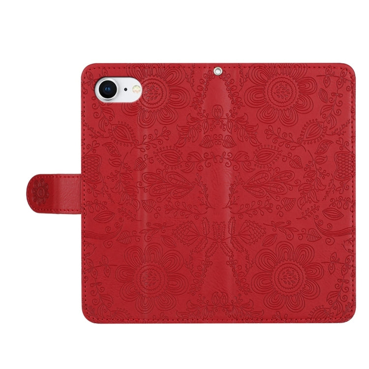 Floral Embossed Pattern Leather Phone Case, For iPhone 16e, For iPhone 16 Pro Max, For iPhone 16 Pro, For iPhone 16 Plus