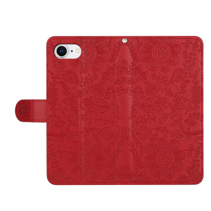 Floral Embossed Pattern Leather Phone Case, For iPhone 16e, For iPhone 16 Pro Max, For iPhone 16 Pro, For iPhone 16 Plus