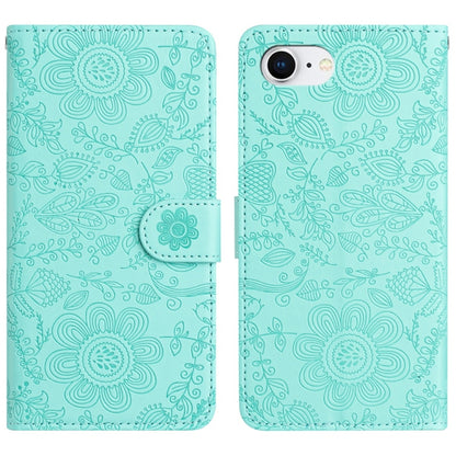 Floral Embossed Pattern Leather Phone Case, For iPhone 18 Pro / 17 Pro, For iPhone 18 Pro Max / 17 Pro Max, For iPhone 17e / 16e, For iPhone 17