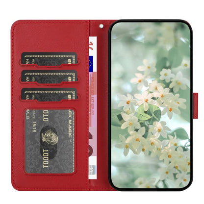 Floral Embossed Pattern Leather Phone Case, For iPhone 18 Pro / 17 Pro, For iPhone 18 Pro Max / 17 Pro Max, For iPhone 17e / 16e, For iPhone 17