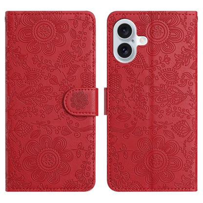 Floral Embossed Pattern Leather Phone Case, For iPhone 18 Pro / 17 Pro, For iPhone 18 Pro Max / 17 Pro Max, For iPhone 17e / 16e, For iPhone 17