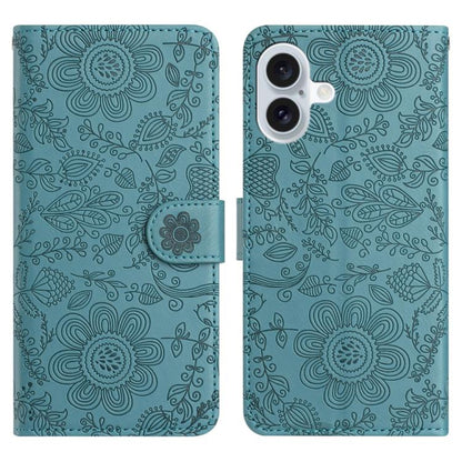 Floral Embossed Pattern Leather Phone Case, For iPhone 18 Pro / 17 Pro, For iPhone 18 Pro Max / 17 Pro Max, For iPhone 17e / 16e, For iPhone 17