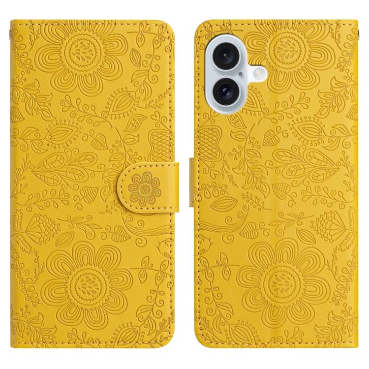 Floral Embossed Pattern Leather Phone Case, For iPhone 18 Pro / 17 Pro, For iPhone 18 Pro Max / 17 Pro Max, For iPhone 17e / 16e, For iPhone 17