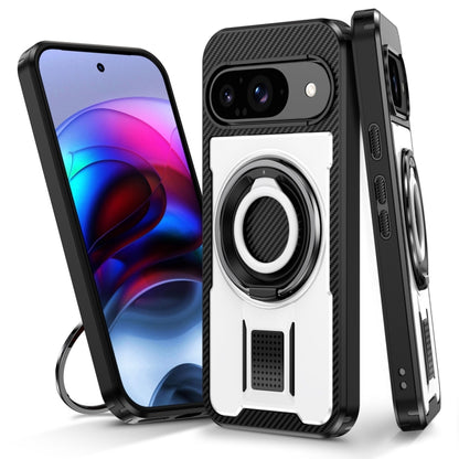 Ring Holder Carbon Fiber PC Hybrid TPU Phone Case