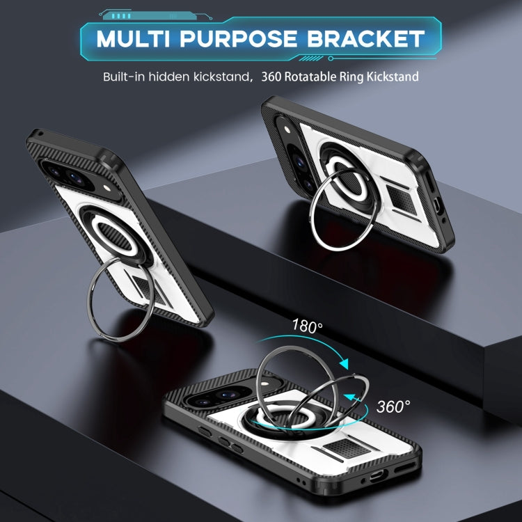Ring Holder Carbon Fiber PC Hybrid TPU Phone Case