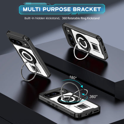 Ring Holder Carbon Fiber PC Hybrid TPU Phone Case