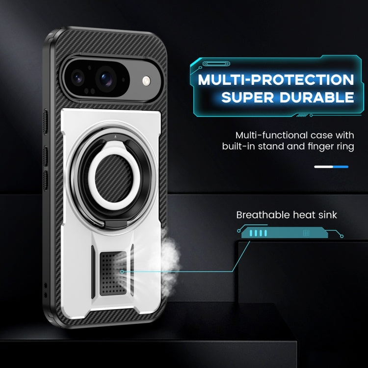 Ring Holder Carbon Fiber PC Hybrid TPU Phone Case