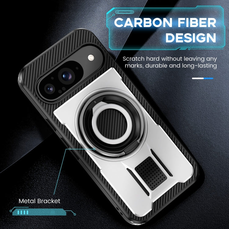 Ring Holder Carbon Fiber PC Hybrid TPU Phone Case