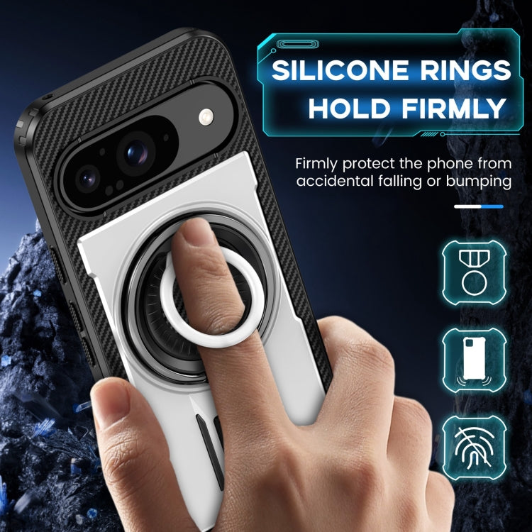 Ring Holder Carbon Fiber PC Hybrid TPU Phone Case