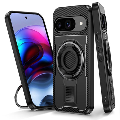 Ring Holder Carbon Fiber PC Hybrid TPU Phone Case