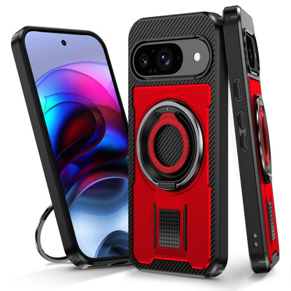 Ring Holder Carbon Fiber PC Hybrid TPU Phone Case