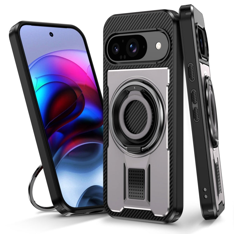 Ring Holder Carbon Fiber PC Hybrid TPU Phone Case