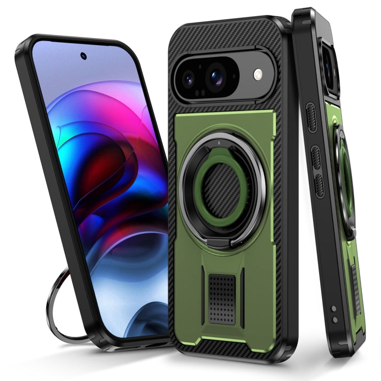 Ring Holder Carbon Fiber PC Hybrid TPU Phone Case