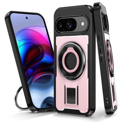 Ring Holder Carbon Fiber PC Hybrid TPU Phone Case