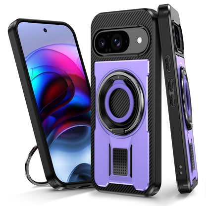 Ring Holder Carbon Fiber PC Hybrid TPU Phone Case