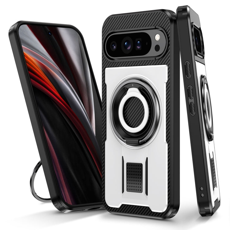 Ring Holder Carbon Fiber PC Hybrid TPU Phone Case