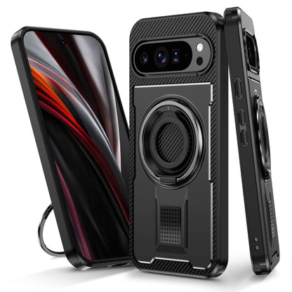 Ring Holder Carbon Fiber PC Hybrid TPU Phone Case