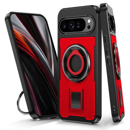 Ring Holder Carbon Fiber PC Hybrid TPU Phone Case