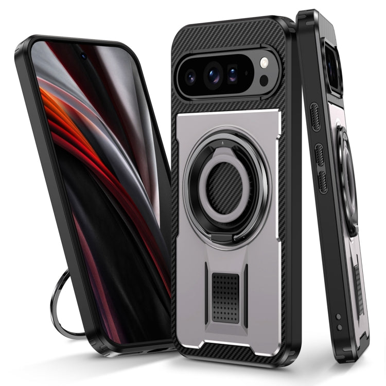 Ring Holder Carbon Fiber PC Hybrid TPU Phone Case