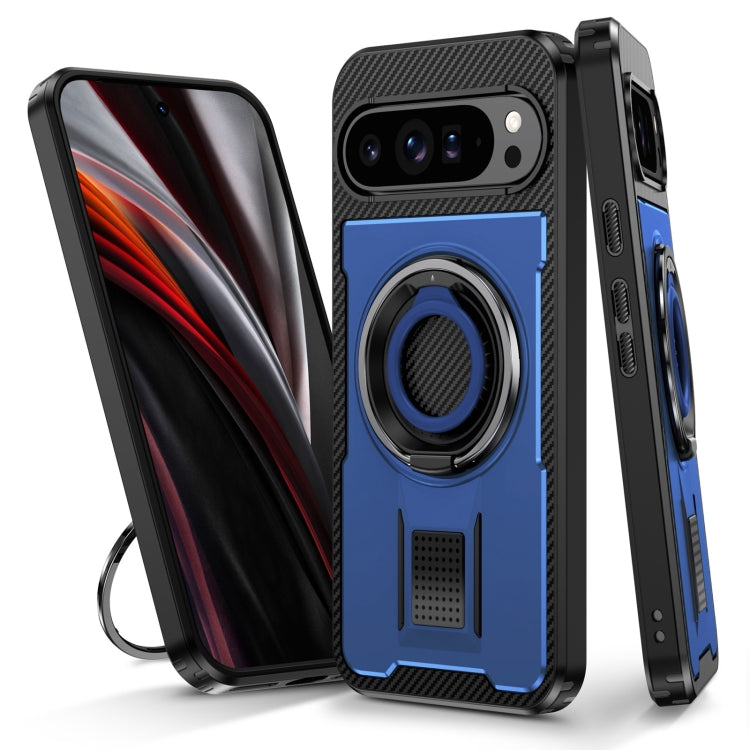 Ring Holder Carbon Fiber PC Hybrid TPU Phone Case
