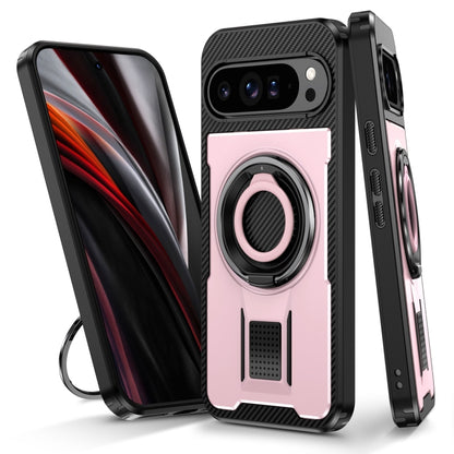 Ring Holder Carbon Fiber PC Hybrid TPU Phone Case