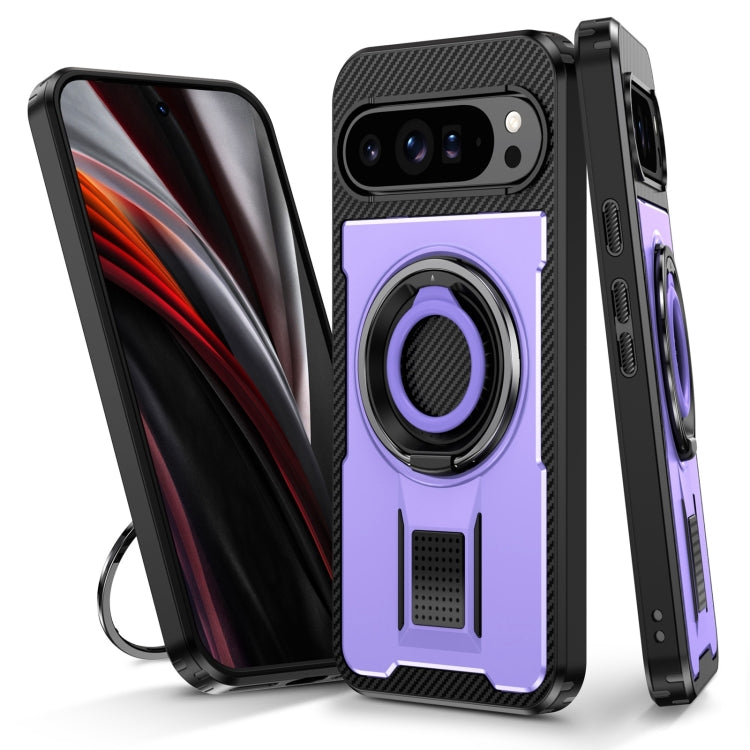 Ring Holder Carbon Fiber PC Hybrid TPU Phone Case