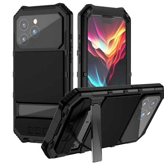 R-JUST Life Waterproof Dustproof Shockproof Holder Phone Case, For iPhone 15 Pro Max, For iPhone 15 Plus
