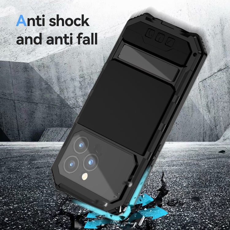 R-JUST Life Waterproof Dustproof Shockproof Holder Phone Case, For iPhone 15 Pro Max, For iPhone 15 Plus