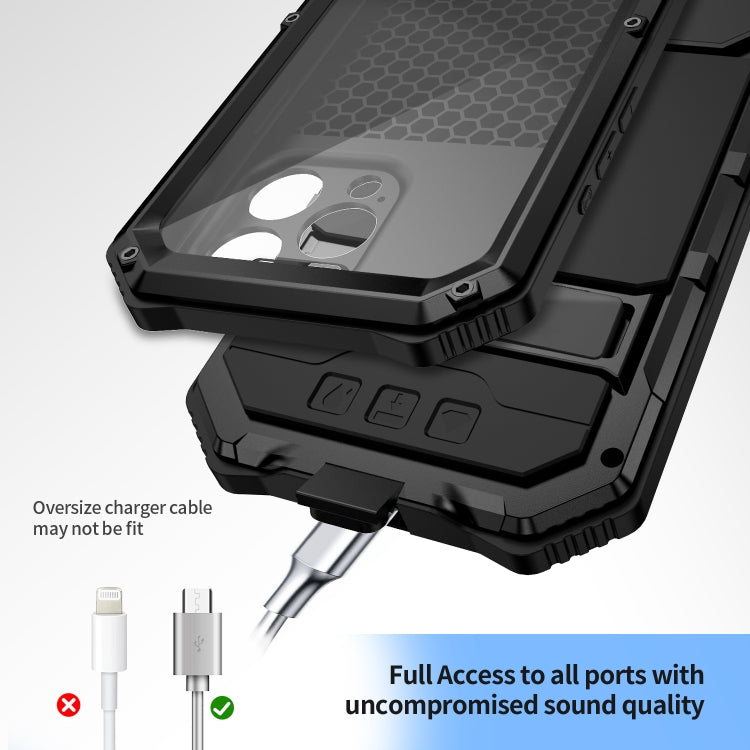 R-JUST Life Waterproof Dustproof Shockproof Holder Phone Case, For iPhone 15 Pro Max, For iPhone 15 Plus