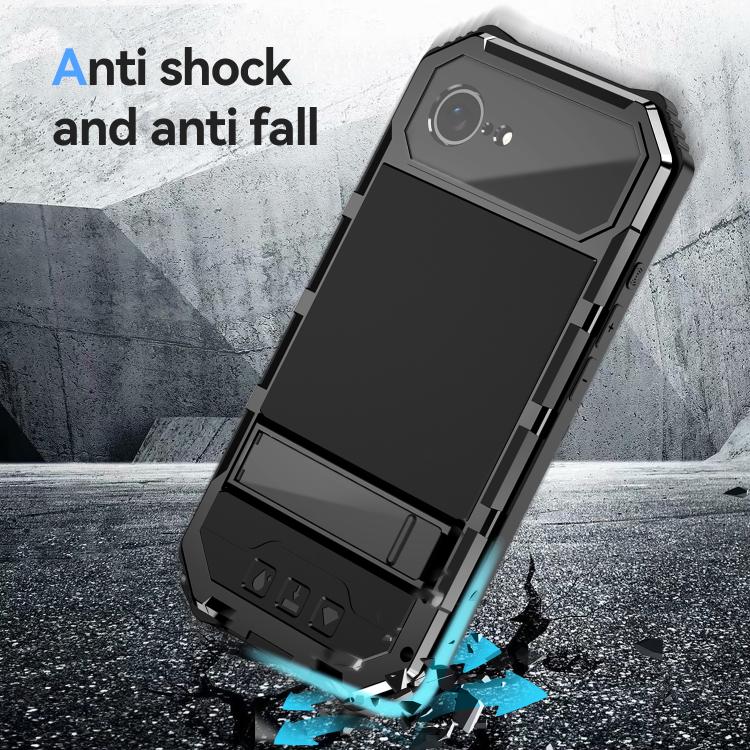 R-JUST Life Waterproof Dustproof Shockproof Holder Phone Case, For iPhone 17e / 16e, For iPhone 17 Pro Max, For iPhone 17 Pro, For iPhone 17, For iPhone 16 Pro Max, For iPhone 16 Plus, For iPhone 15 Pro Max, For iPhone 15 Plus