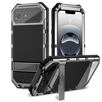 R-JUST Life Waterproof Dustproof Shockproof Holder Phone Case, For iPhone 18 Pro, For iPhone 18 Pro Max, For iPhone 17e / 16e, For iPhone 17 Pro Max, For iPhone 17 Pro, For iPhone 17, For iPhone 16 Pro Max, For iPhone 16 Plus