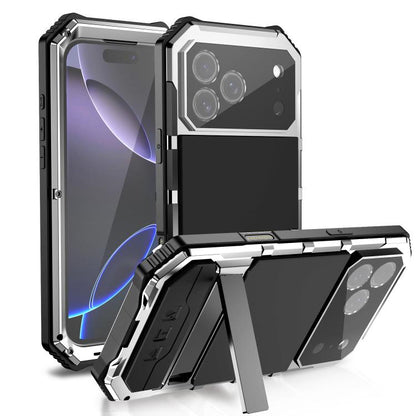 R-JUST Life Waterproof Dustproof Shockproof Holder Phone Case, For iPhone 18 Pro, For iPhone 18 Pro Max, For iPhone 17e / 16e, For iPhone 17 Pro Max, For iPhone 17 Pro, For iPhone 17, For iPhone 16 Pro Max, For iPhone 16 Plus