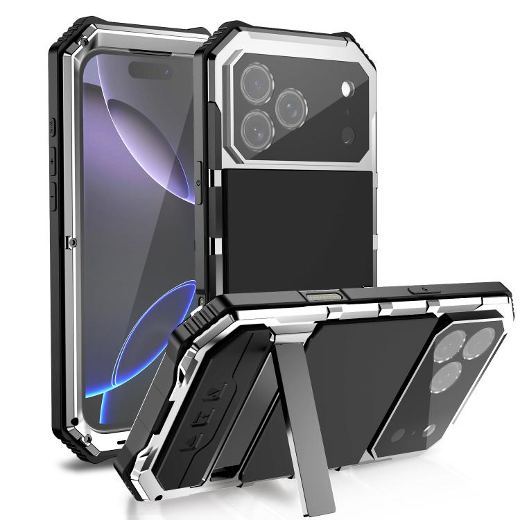 R-JUST Life Waterproof Dustproof Shockproof Holder Phone Case, For iPhone 18 Pro, For iPhone 18 Pro Max, For iPhone 17e / 16e, For iPhone 17 Pro Max, For iPhone 17 Pro, For iPhone 17, For iPhone 16 Pro Max, For iPhone 16 Plus