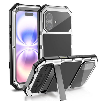 R-JUST Life Waterproof Dustproof Shockproof Holder Phone Case, For iPhone 18 Pro, For iPhone 18 Pro Max, For iPhone 17e / 16e, For iPhone 17 Pro Max, For iPhone 17 Pro, For iPhone 17, For iPhone 16 Pro Max, For iPhone 16 Plus