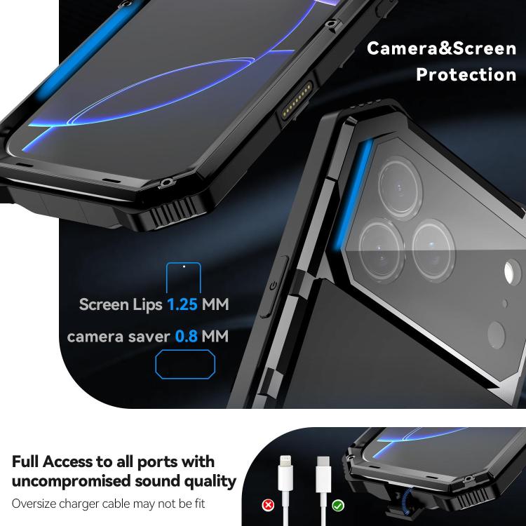 R-JUST Life Waterproof Dustproof Shockproof Holder Phone Case, For iPhone 18 Pro, For iPhone 18 Pro Max, For iPhone 17e / 16e, For iPhone 17 Pro Max, For iPhone 17 Pro, For iPhone 17, For iPhone 16 Pro Max, For iPhone 16 Plus