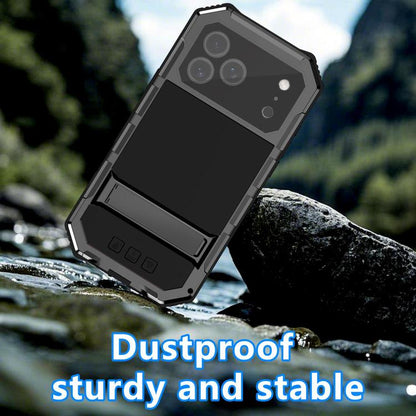 R-JUST Life Waterproof Dustproof Shockproof Holder Phone Case, For iPhone 18 Pro, For iPhone 18 Pro Max, For iPhone 17e / 16e, For iPhone 17 Pro Max, For iPhone 17 Pro, For iPhone 17, For iPhone 16 Pro Max, For iPhone 16 Plus