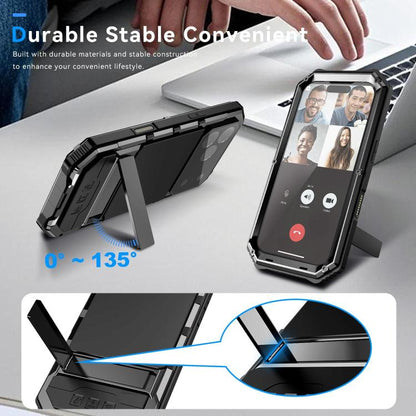R-JUST Life Waterproof Dustproof Shockproof Holder Phone Case, For iPhone 18 Pro, For iPhone 18 Pro Max, For iPhone 17e / 16e, For iPhone 17 Pro Max, For iPhone 17 Pro, For iPhone 17, For iPhone 16 Pro Max, For iPhone 16 Plus