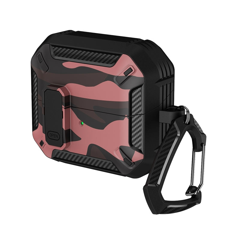 Camouflage Earphone Protective Case with Switch & Hook, For Samsung Galaxy Buds3 / 3 Pro