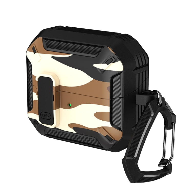 Camouflage Earphone Protective Case with Switch & Hook, For Samsung Galaxy Buds3 / 3 Pro