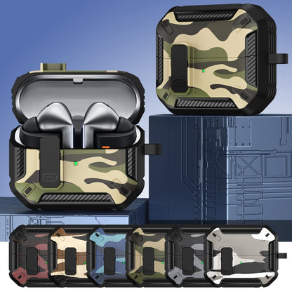 Camouflage Earphone Protective Case with Switch & Hook, For Samsung Galaxy Buds3 / 3 Pro