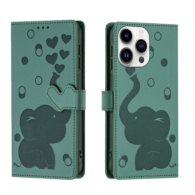 Cartoon Elephant Embossed Leather Phone Case, For iPhone 15 Pro Max, For iPhone 15 Pro, For iPhone 15 Plus, For iPhone 15