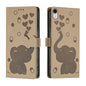 Cartoon Elephant Embossed Leather Phone Case, For iPhone 11, For iPhone 11 Pro, For iPhone X / XS, For iPhone XR