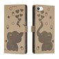 Cartoon Elephant Embossed Leather Phone Case, For iPhone SE 2022 / 2020, For iPhone 13 Pro Max, For iPhone 13 Pro, For iPhone 13