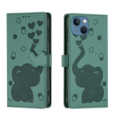 Cartoon Elephant Embossed Leather Phone Case, For iPhone 13 mini / 12 mini, For iPhone 12 / 12 Pro, For iPhone 12 Pro Max, For iPhone 11 Pro Max