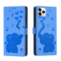 Cartoon Elephant Embossed Leather Phone Case, For iPhone 11, For iPhone 11 Pro, For iPhone X / XS, For iPhone XR